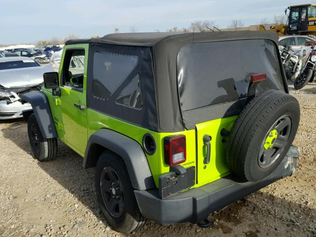 1C4AJWAG5CL269694 - 2012 JEEP WRANGLER S GREEN photo 3