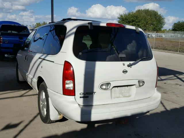 4N2ZN17T21D824779 - 2001 NISSAN QUEST GLE WHITE photo 3