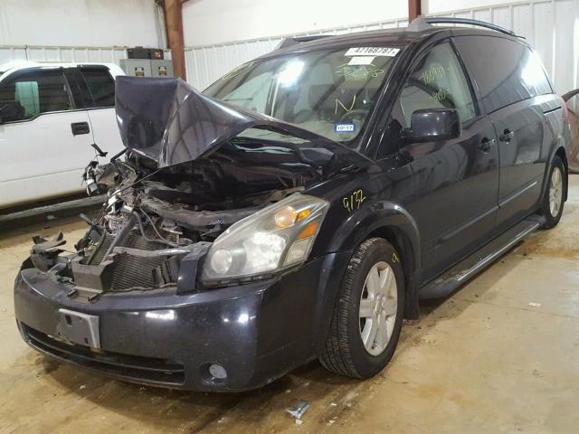 5N1BV28U45N135288 - 2005 NISSAN QUEST S BLACK photo 2