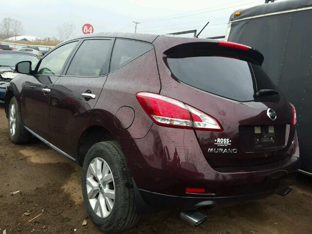 JN8AZ1MW2EW521194 - 2014 NISSAN MURANO S MAROON photo 3