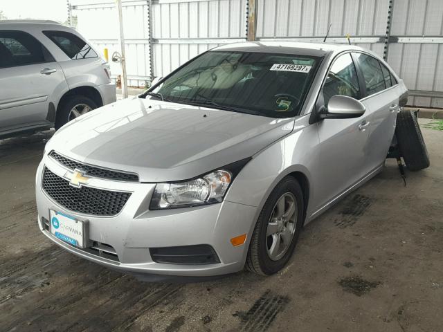 1G1PC5SB9E7459682 - 2014 CHEVROLET CRUZE LT SILVER photo 2