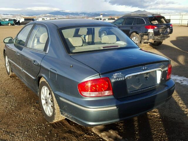 KMHWF35H94A061402 - 2004 HYUNDAI SONATA GLS BLUE photo 3