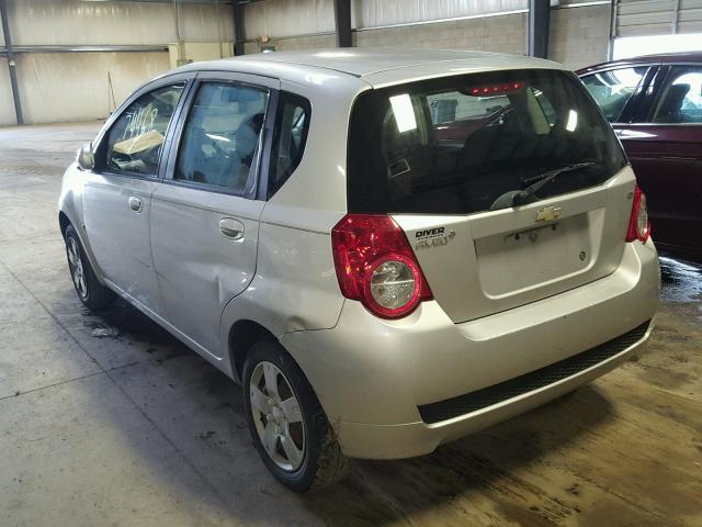 KL1TD66E99B616439 - 2009 CHEVROLET AVEO LS SILVER photo 3