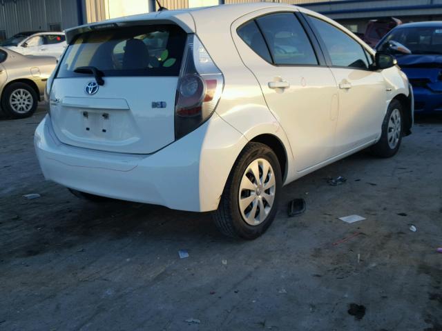 JTDKDTB31C1519353 - 2012 TOYOTA PRIUS C WHITE photo 4