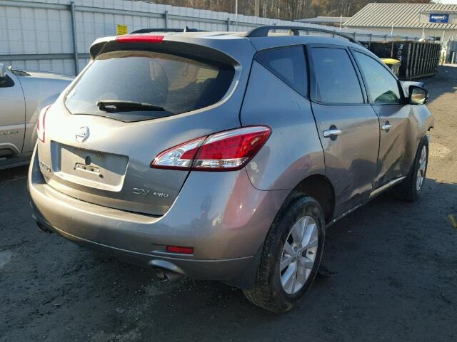 JN8AZ1MW4CW221766 - 2012 NISSAN MURANO S GRAY photo 4