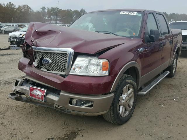 1FTPW12504KD40979 - 2004 FORD F150 SUPER MAROON photo 2