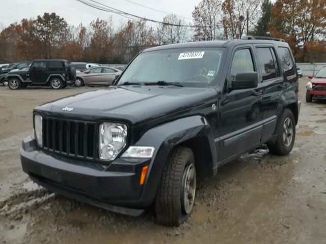 1J8GN28K88W236219 - 2008 JEEP LIBERTY SP BLACK photo 2