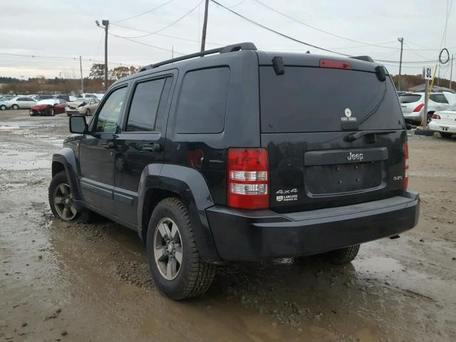 1J8GN28K88W236219 - 2008 JEEP LIBERTY SP BLACK photo 3