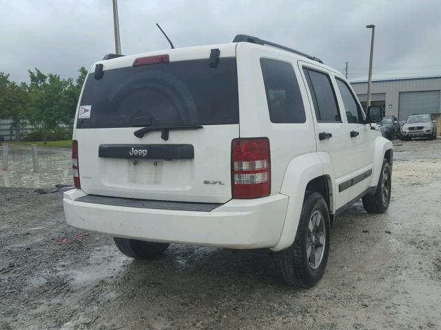 1J8GP28K28W206689 - 2008 JEEP LIBERTY SP WHITE photo 4