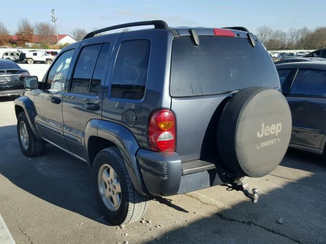 1J4GL58K62W304761 - 2002 JEEP LIBERTY LI BLUE photo 3