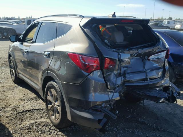 5XYZU3LB9EG130483 - 2014 HYUNDAI SANTA FE S GRAY photo 3