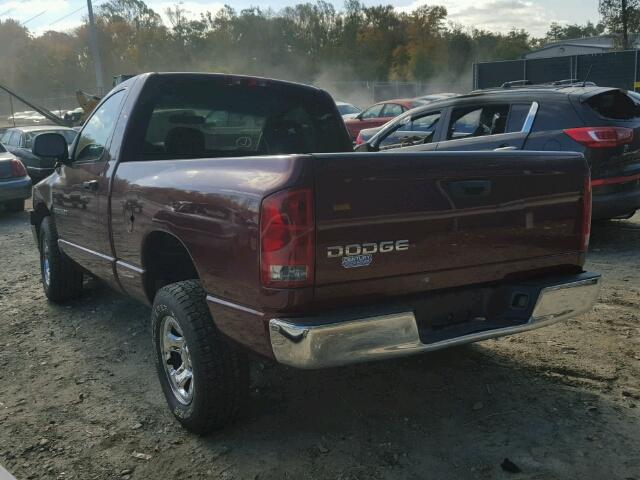 1D7HA16KX3J542953 - 2003 DODGE RAM 1500 S BURGUNDY photo 3