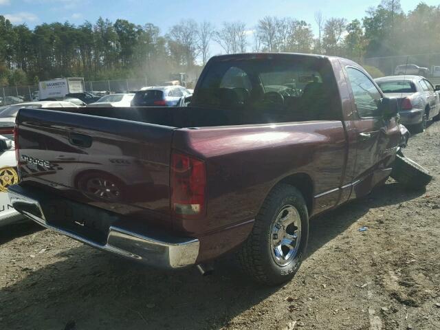 1D7HA16KX3J542953 - 2003 DODGE RAM 1500 S BURGUNDY photo 4