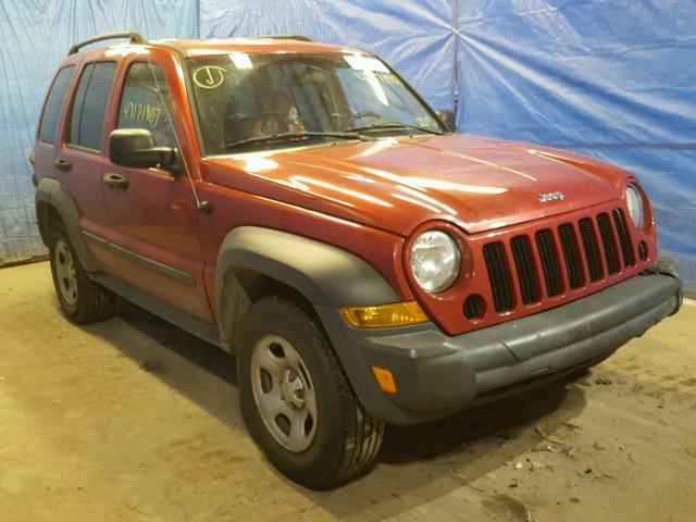 1J4GL48K27W500570 - 2007 JEEP LIBERTY SP RED photo 1