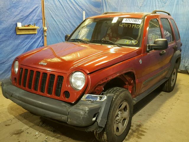1J4GL48K27W500570 - 2007 JEEP LIBERTY SP RED photo 2
