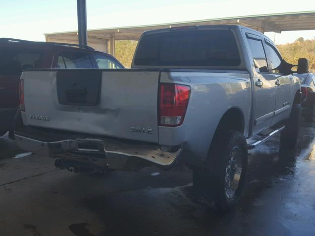 1N6BA07B27N205441 - 2007 NISSAN TITAN XE SILVER photo 4