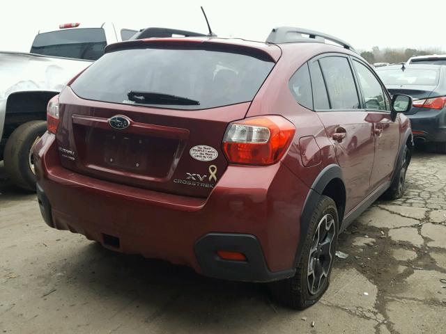 JF2GPACCXD2854138 - 2013 SUBARU XV CROSSTR MAROON photo 4