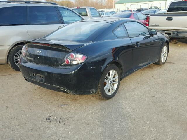 KMHHM66D78U295134 - 2008 HYUNDAI TIBURON GS BLACK photo 4