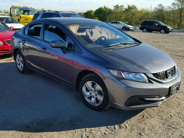 19FXB2F51EE233368 - 2014 HONDA CIVIC LX GRAY photo 1