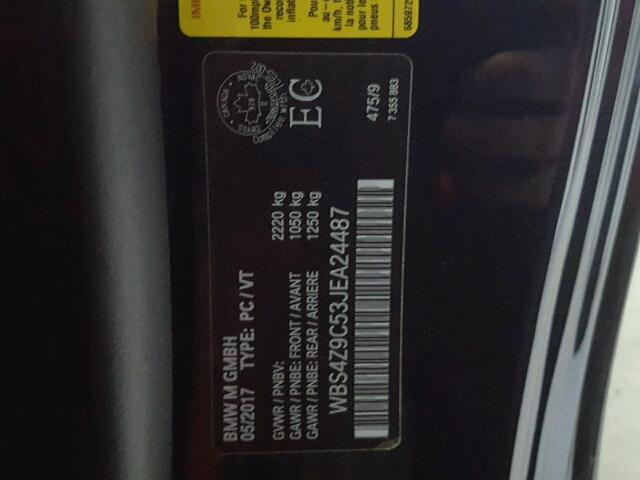 WBS4Z9C53JEA24487 - 2018 BMW M4 BLACK photo 10