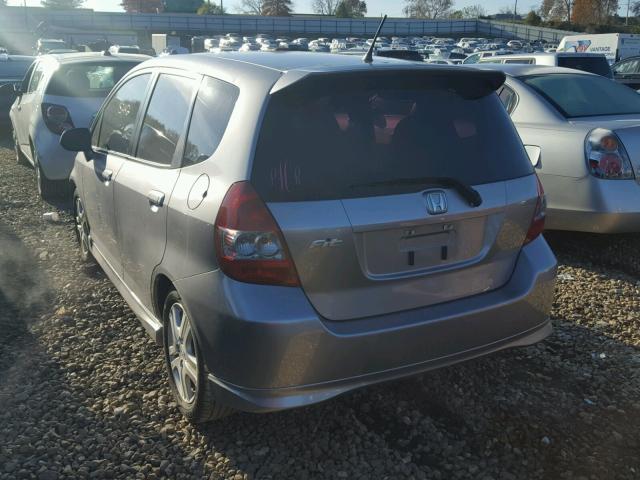 JHMGD38648S053005 - 2008 HONDA FIT SPORT SILVER photo 3