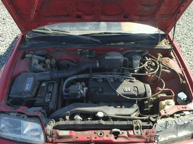 2HGED6340MH555139 - 1991 HONDA CIVIC RED photo 7