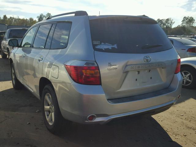 JTEDS41A982030068 - 2008 TOYOTA HIGHLANDER SILVER photo 3