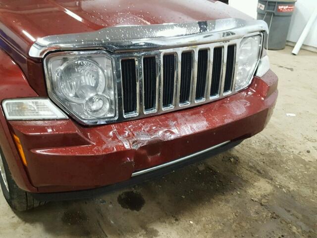 1J8GN58KX8W237499 - 2008 JEEP LIBERTY LI RED photo 9