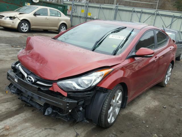 5NPDH4AE5DH284939 - 2013 HYUNDAI ELANTRA GL MAROON photo 2