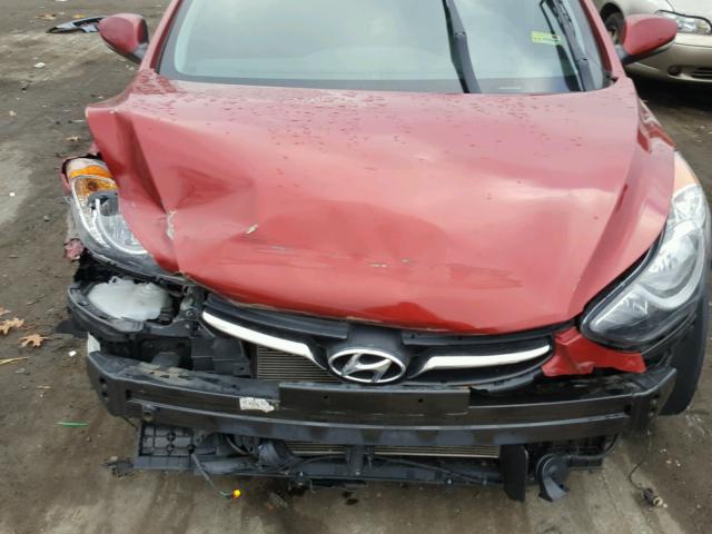 5NPDH4AE5DH284939 - 2013 HYUNDAI ELANTRA GL MAROON photo 7