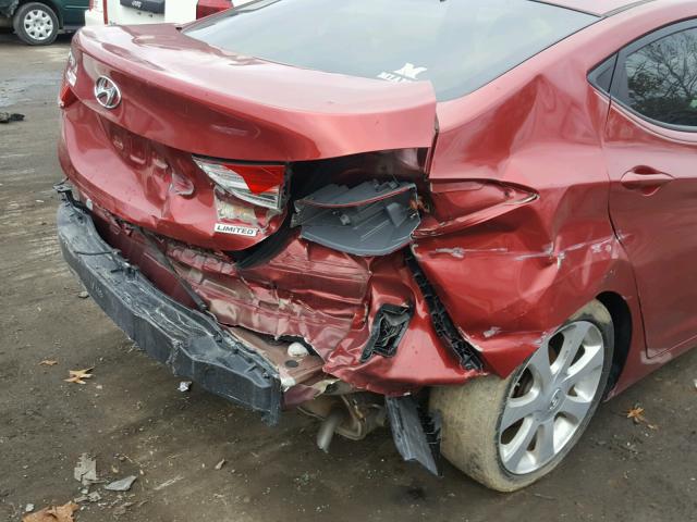 5NPDH4AE5DH284939 - 2013 HYUNDAI ELANTRA GL MAROON photo 9