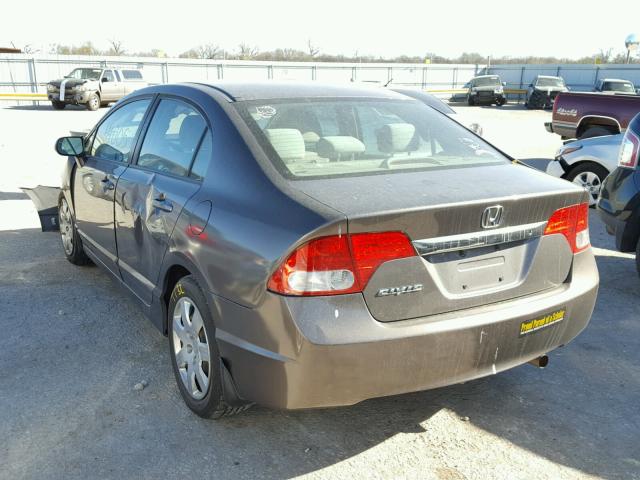 19XFA1F52AE067434 - 2010 HONDA CIVIC LX GRAY photo 3