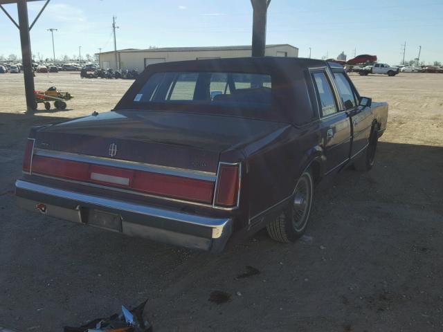 1LNBP96F5FY692363 - 1985 LINCOLN TOWN CAR BURGUNDY photo 4