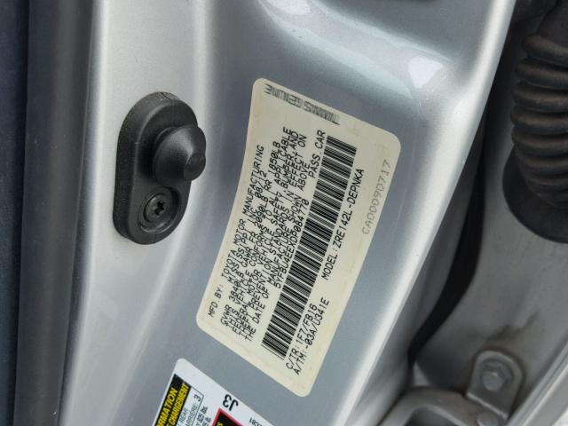 5YFBU4EEXDP084770 - 2013 TOYOTA COROLLA BA SILVER photo 10