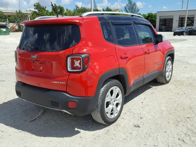 ZACCJADT7FPC40394 - 2015 JEEP RENEGADE L RED photo 4