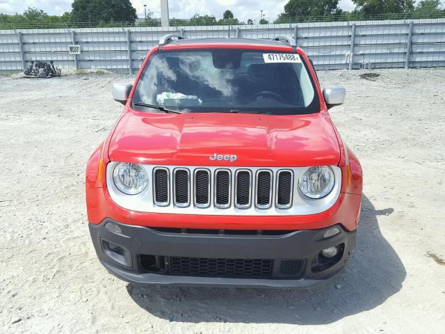 ZACCJADT7FPC40394 - 2015 JEEP RENEGADE L RED photo 9