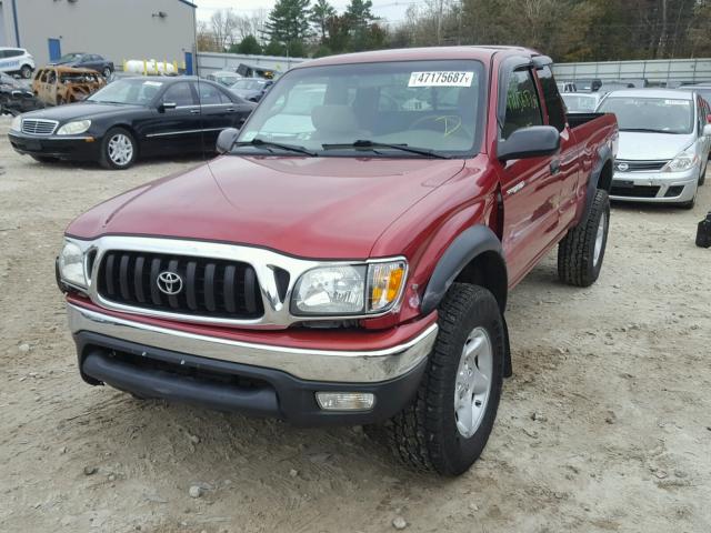 5TEWM72N34Z372342 - 2004 TOYOTA TACOMA XTR RED photo 2