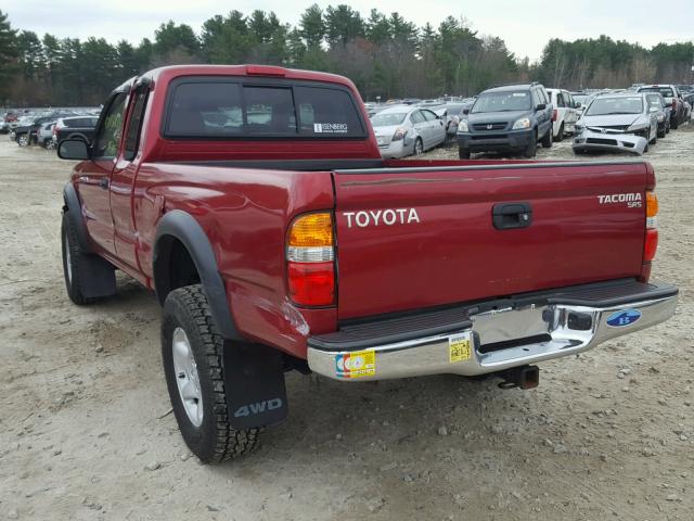 5TEWM72N34Z372342 - 2004 TOYOTA TACOMA XTR RED photo 3