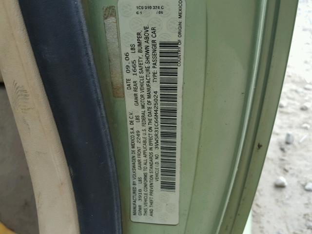 3VWSR31C66M425024 - 2006 VOLKSWAGEN NEW BEETLE 绿色 照片 10