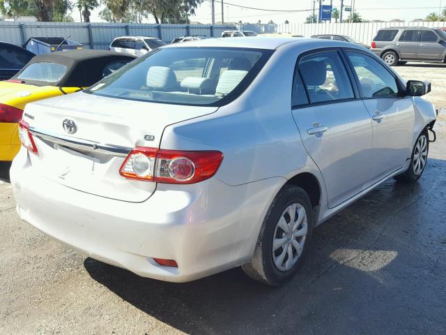 2T1BU4EE8BC555974 - 2011 TOYOTA COROLLA BA SILVER photo 4