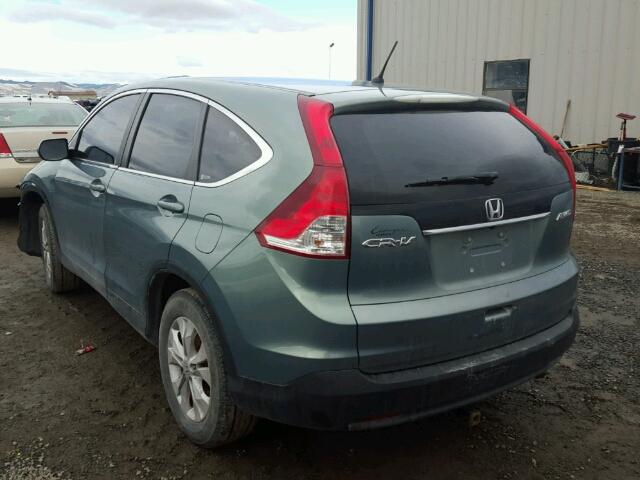 2HKRM4H57CH606017 - 2012 HONDA CR-V EX GREEN photo 3