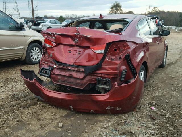 5NPDH4AE2DH405443 - 2013 HYUNDAI ELANTRA GL RED photo 4