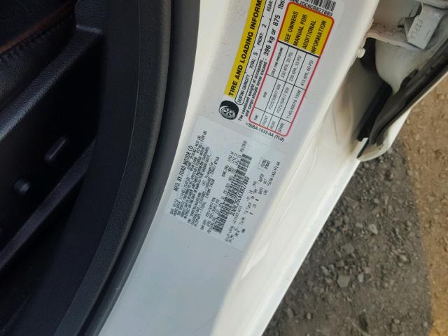 3LNHL2GC6CR827880 - 2012 LINCOLN MKZ WHITE photo 10