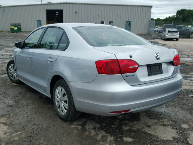 3VW2K7AJ5DM391116 - 2013 VOLKSWAGEN JETTA BASE SILVER photo 3