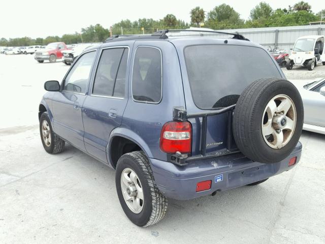 KNDJB723225138322 - 2002 KIA SPORTAGE BLUE photo 3