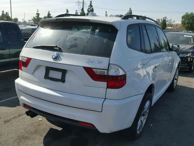 WBXPC93447WF25326 - 2007 BMW X3 3.0SI WHITE photo 4