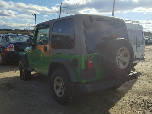 1J4FA29164P797666 - 2004 JEEP WRANGLER / GREEN photo 3