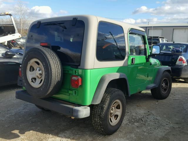 1J4FA29164P797666 - 2004 JEEP WRANGLER / GREEN photo 4