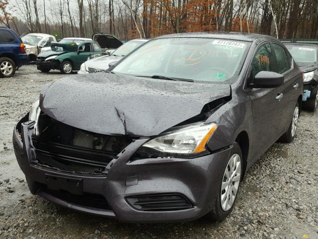 3N1AB7AP7EL674565 - 2014 NISSAN SENTRA S GRAY photo 2