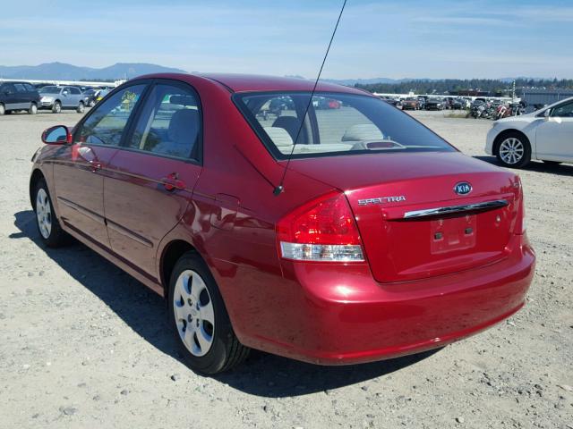 KNAFE222495668550 - 2009 KIA SPECTRA EX RED photo 3